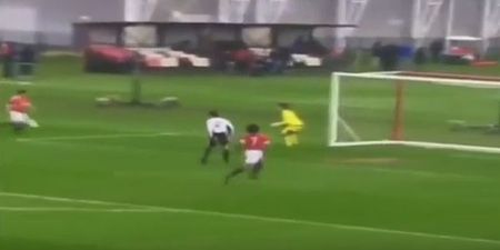 VIDEO: Manchester United youth player boots the corner flag after Neymar rainbow flick