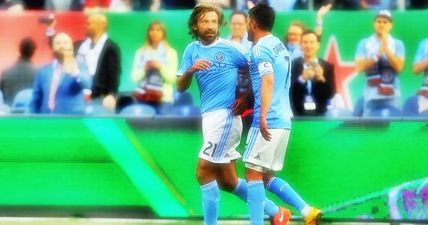 VIDEO: Majestic Andrea Pirlo corner perfectly picks out David Villa who gorgeously volleys home