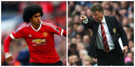 Louis van Gaal pulled reporter’s hair on live TV as he defends Maroune Fellaini’s stray elbows