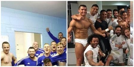 PIC: Louth football team with very sexy version of THAT Ronaldo dressing room celebration