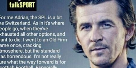 Joey Barton claims fantastic quotes of him slating Scottish football are fake