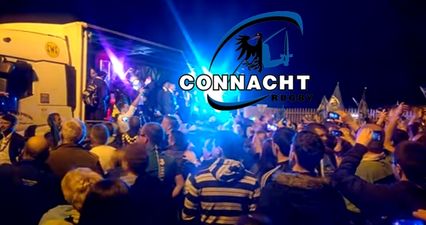 VIDEO: Connacht players lead supporters at Knock Airport in moving rendition of Fields of Athenry