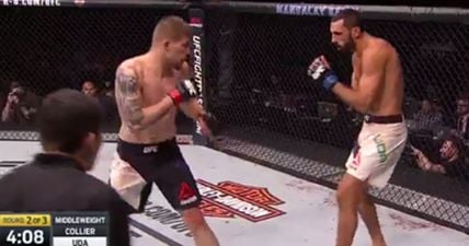 VIDEO: Spinning sh*t aplenty on show as Jake Collier gets the TKO victory in Vegas