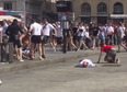 GRAPHIC: Brutal footage shows Russian fans kicking grounded English supporters in the heads