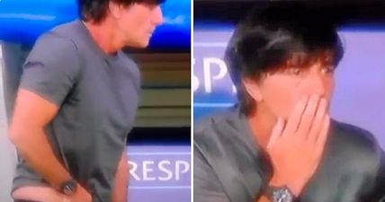 WATCH: Joachim Low seemed to touch his penis and sniff it mid-game… no, seriously