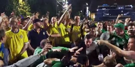 WATCH: Joyous, soaring footage of Irish and Swedish fans uniting through song