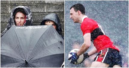 Crafty club footballer discovers ingenious method to avoid getting soaked in Derry deluge