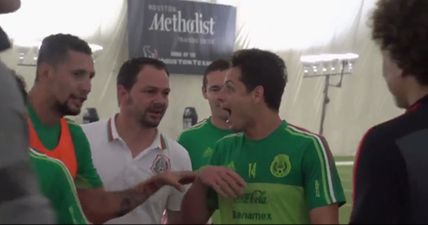 WATCH: Javier Hernandez met JJ Watt and behaved like a teenage girl in front of Harry Styles