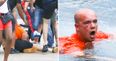 Battered England fan thrown into sea by Russian mob is filmed looking rather sorry for himself