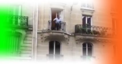 WATCH: Frenchman on balcony earns legend status among giddy Irish fans