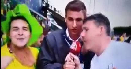 WATCH: Hungarian TV reporter deserves a medal for dealing with roguish Irish fans live on air