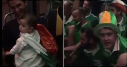 WATCH: Irish fans outdo themselves by trying to get French baby off to sleep with train lullaby