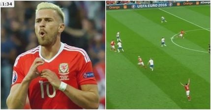 WATCH: Joe Allen officially arrives at Euro 2016 with a sumptuous assist for Aaron Ramsey