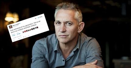 Gary Lineker reacts with shame to the UK’s vote to leave the EU