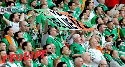 Pic: L’Equipe pay final, fitting tribute to Irish supporters