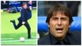 WATCH: Furious Antonio Conte boots the ball away in disgust during Italy’s 2-0 victory