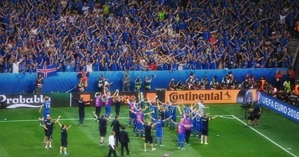 WATCH: Icelandic players’ united celebration after England win is one of the highlights of the Euros