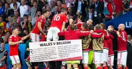 Welsh fans are sharing a newspaper article that expected – and wanted – them to lose