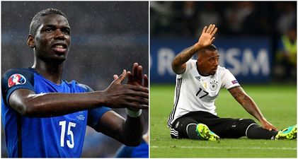 Watch: Paul Pogba showed a touch of class to Jerome Boateng as he left the field injured