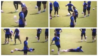 WATCH: QPR wonderkid falls flat on his arse whilst attempting to showboat in training