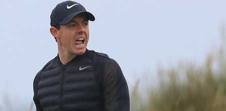 WATCH: Frustrated Rory McIlroy breaks club in two at the Open