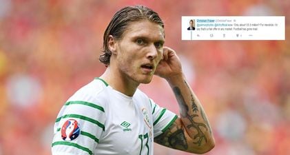 BBC journalist shot down after dismissing Jeff Hendrick’s transfer value