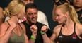 WATCH: The staredown between Holly Holm and Valentina Shevchenko was almost uncomfortably long