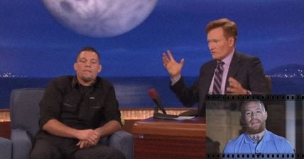 WATCH: Nate Diaz was a guest on Conan last night and guess who crashed his appearance