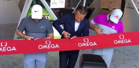 WATCH: Rory McIlroy schools Sergio Garcia in world’s most awkward ribbon-cutting ceremony