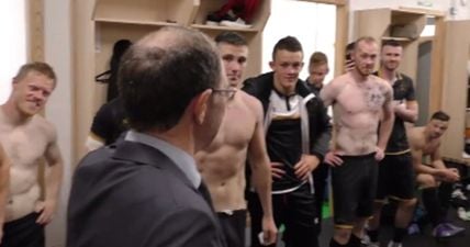 VIDEO: Class act Martin O’Neill visited Dundalk’s European heroes in their dressing room