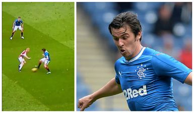 Joey Barton falls victim to nutmeg as he makes his Scottish Premiership debut