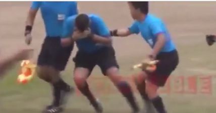 VIDEO: Disgraceful scenes in Guatemala as player headbutts and swings at referee