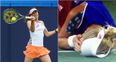 WATCH: Martina Hingis smash ball straight into opponent’s face during Olympic tennis