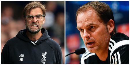 New Inter boss Frank de Boer insists he won’t repeat Jurgen Klopp’s Liverpool mistakes