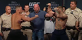 WATCH: Four cops on hand during very intense Conor McGregor-Nate Diaz staredown