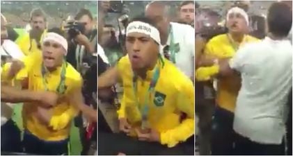 Watch: A very angry Neymar confronted a fan after winning Olympic gold for Brazil