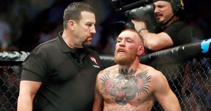 UFC 202 referee John McCarthy is clearly in awe of Conor McGregor