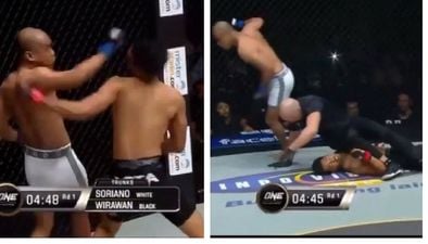 Fighter’s brutal 15-second spinning back fist KO nearly took his opponent’s head off