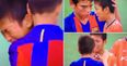 Barcelona kids melt hearts by consoling crying losing team