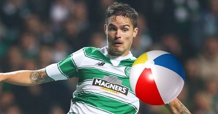 WATCH: Mikael Lustig cleverly incorporated a beach ball into his celebration of Celtic’s second