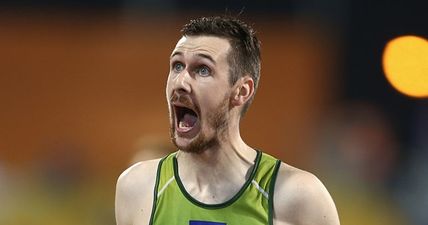 WATCH: Michael McKillop is so far ahead going for gold that he just strolls over the line