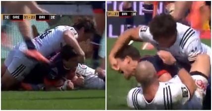 WATCH: Possibly the most disgusting eye gouge of all time AFTER Grenoble go over for a try