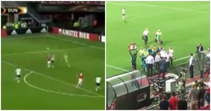 WATCH: AZ Alkmaar player knocked out after horrific clash with Gary Rogers