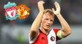 You just knew Dirk Kuyt would bathe in the milky goodness of toppling Manchester United