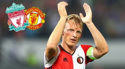 You just knew Dirk Kuyt would bathe in the milky goodness of toppling Manchester United