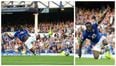 Romelu Lukaku forgets all about TV coverage as he tries to claim Everton’s third goal