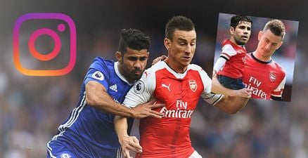 Laurent Koscielny seemed to enjoy Arsenal supporters’ Diego Costa piss-takery