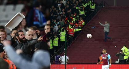 West Ham and Chelsea fans clashed in ugly scenes at the London Stadium