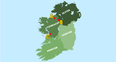 Can you place the biggest GAA grounds on a map of Ireland?