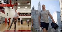 No prizes for guessing which of the Irish rugby squad can slam dunk a basketball